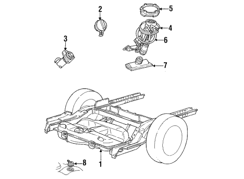 1994 Ford Taurus Fuel Tank Assembly Diagram for F3DZ9002AFFV