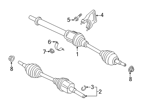 2019 Ford Escape Front Axle Shaft Diagram for CV6Z-3B437-A