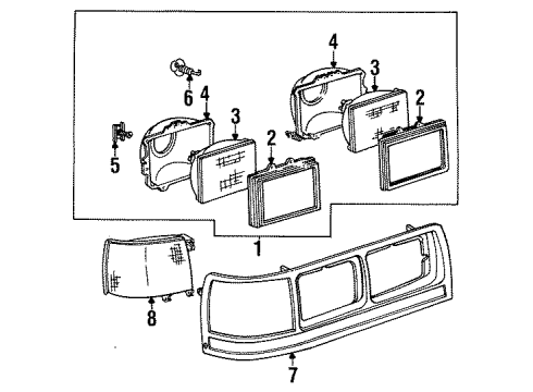 1990 Mercury Grand Marquis Headlamps, Electrical Diagram