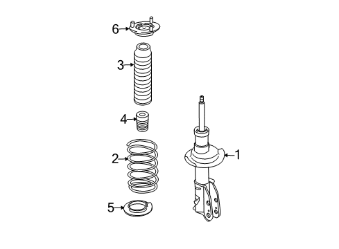 2007 Ford Edge Struts & Components - Front Diagram