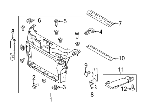 2019 Ford Police Interceptor Utility Radiator Support Diagram 1 - Thumbnail