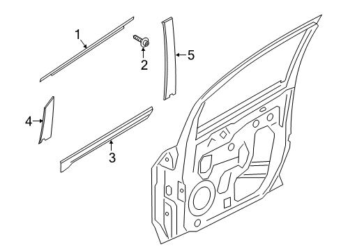 2019 Ford EcoSport Exterior Trim - Front Door Diagram