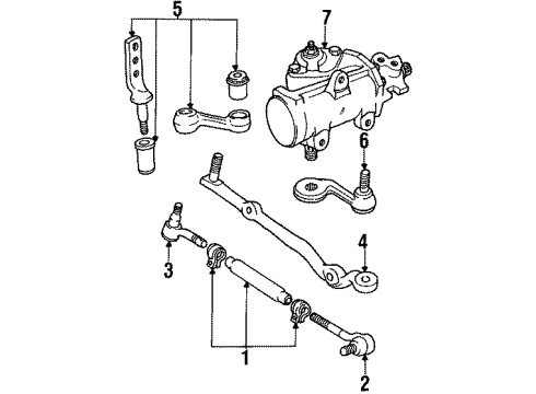 1988 Lincoln Town Car P/S Pump & Hoses, Steering Gear & Linkage Diagram