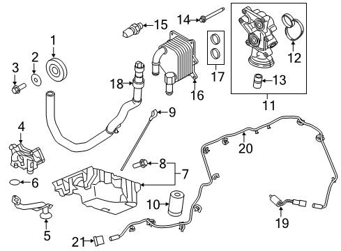 2017 Lincoln MKX Engine Parts & Mounts, Timing, Lubrication System Diagram 2 - Thumbnail