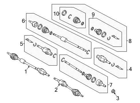 2019 Ford EcoSport Drive Axles - Front Diagram 1 - Thumbnail