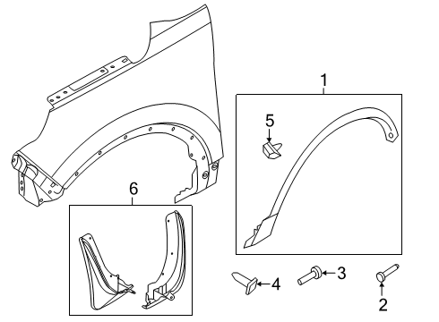 2019 Ford Explorer Exterior Trim - Fender Diagram