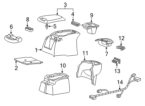 2001 Ford Excursion Floor Console Diagram