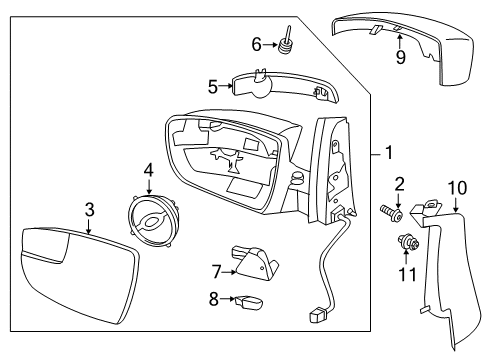 2015 Ford C-Max Mirror Assembly - Rear View Outer Diagram for DM5Z-17683-E