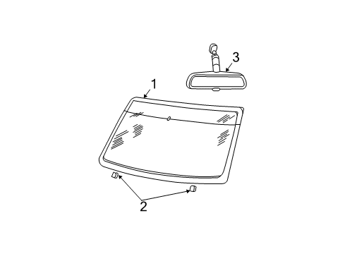 2002 Ford Explorer Windshield Glass Diagram for 2C5Z-7803100-BA