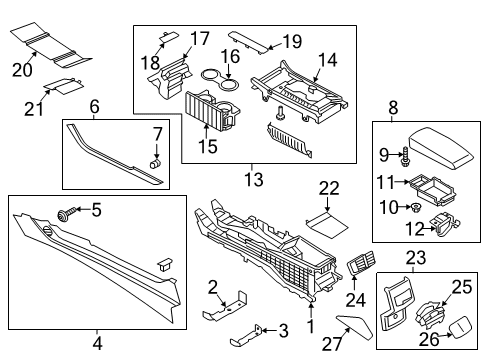 2019 Lincoln MKZ Panel Assembly - Console Diagram for HP5Z-54045E24-BD