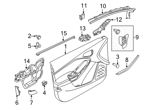 2017 Ford Focus Weatherstrip - Door Belt Diagram for F1EZ-5821457-B