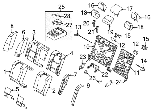 2012 Ford Taurus Pad - Rear Seat Back Diagram for AG1Z-5466800-A