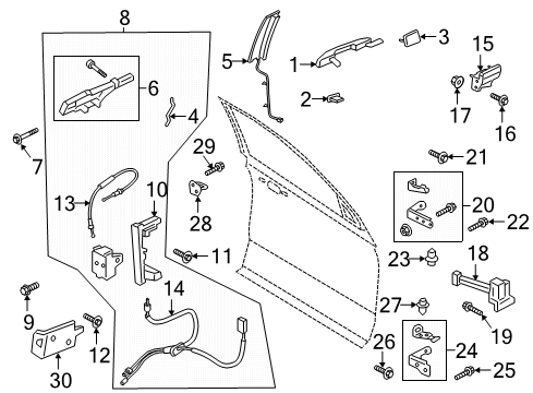 2022 Ford Expedition Check Assembly - Door Diagram for JL1Z-7823552-A