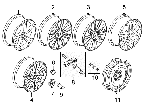 2014 Ford Fusion Wheels & Trim Diagram 3 - Thumbnail