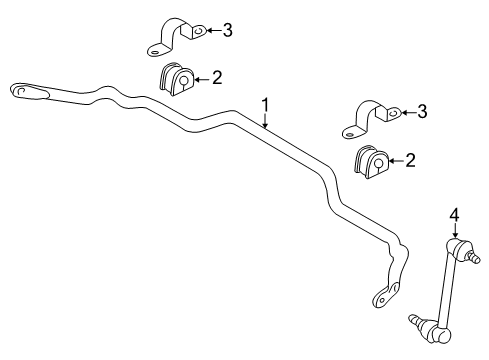 2005 Mercury Mariner Stabilizer Bar & Components - Front Diagram