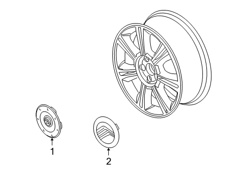 2009 Mercury Sable Wheel Cover Diagram for 8A4Z-1130-A