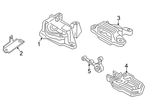 2022 Ford Maverick Engine & Trans Mounting Diagram 1 - Thumbnail