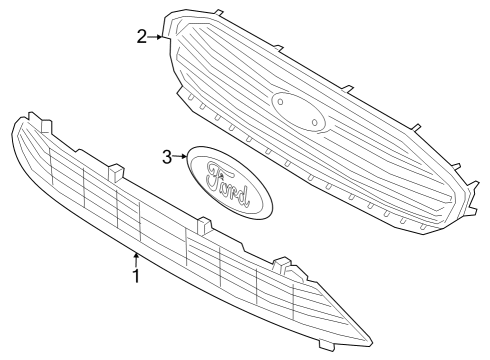 2022 Ford Transit Connect GRILLE - RADIATOR Diagram for KT1Z8200CB