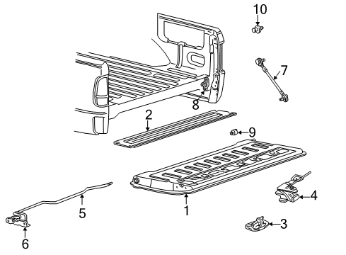 1998 Ford F-150 Tail Gate, Body Diagram 2 - Thumbnail