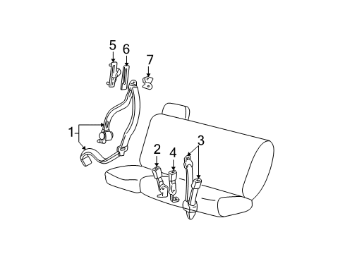 1998 Ford Expedition Strap - Seat Belt Securing Diagram for F75Z-78601A90-ABJ