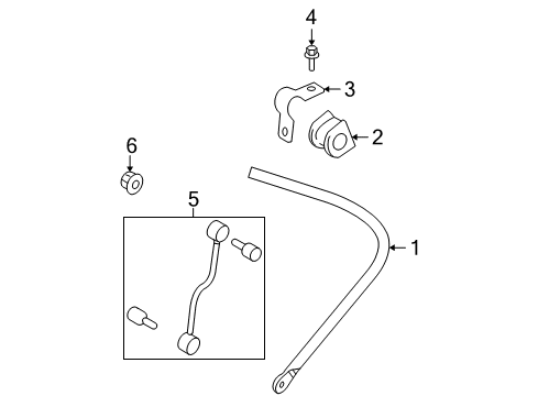 2010 Ford F-350 Super Duty Rear Suspension Components, Stabilizer Bar Diagram 3 - Thumbnail