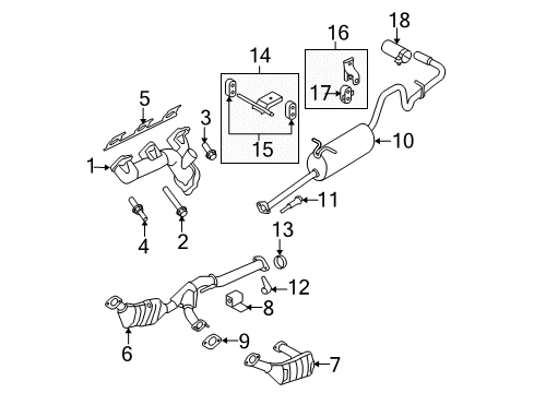 2008 Ford Ranger Exhaust Components Diagram 3 - Thumbnail