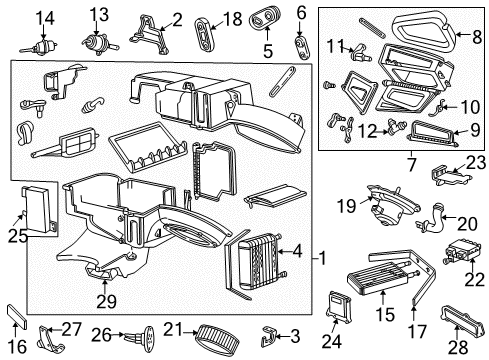 2002 Ford Taurus Evaporator Assembly Diagram for 2F1Z-19850-DA