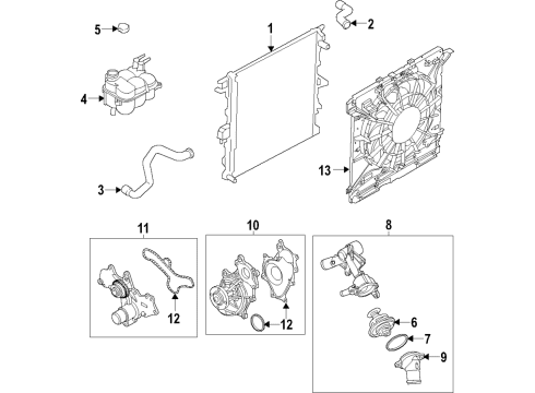 2020 Ford Police Interceptor Utility Cooling System, Radiator, Water Pump, Cooling Fan Diagram 5 - Thumbnail