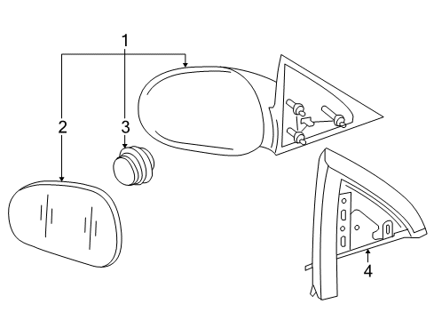 2007 Mercury Mariner Outside Mirrors Diagram 2 - Thumbnail