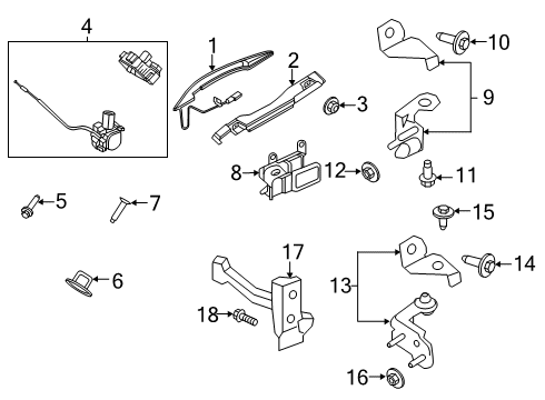 2020 Lincoln Aviator Rear Door - Lock & Hardware Diagram