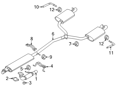 2015 Ford Explorer Exhaust Components Diagram 1 - Thumbnail