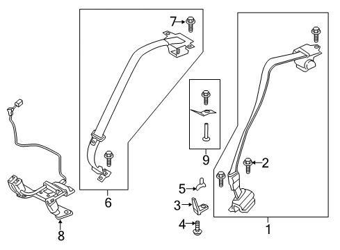 2019 Lincoln Continental Pretensioner - Seat Belt Retractor Diagram for GD9Z-54611B09-CD