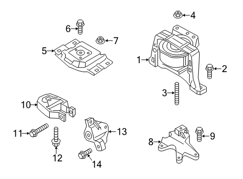 2014 Ford Escape Engine & Trans Mounting Diagram