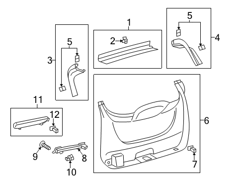 2014 Ford Escape Interior Trim - Lift Gate Diagram