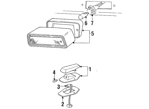 1994 Ford F-150 Roof Lamps Diagram 1 - Thumbnail