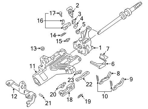 2004 Ford Explorer Sport Trac Upper Steering Column Diagram