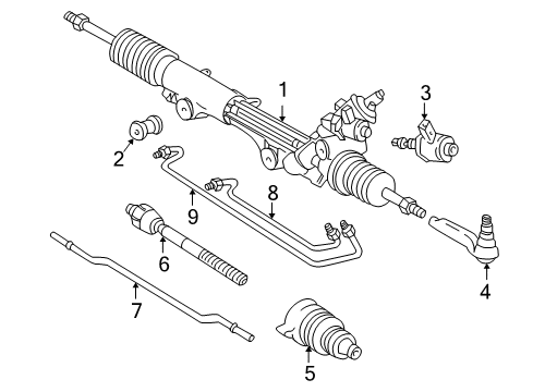 2002 Ford Thunderbird End - Spindle Rod Connecting Diagram for 3W4Z-3A130-AA