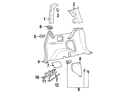 2001 Ford Windstar Interior Trim - Side Panel Diagram 3 - Thumbnail