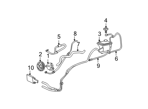 2003 Ford F-350 Super Duty P/S Pump & Hoses, Steering Gear & Linkage Diagram 3 - Thumbnail