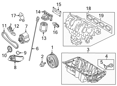 2018 Ford Escape Engine Parts & Mounts, Timing, Lubrication System Diagram 2 - Thumbnail