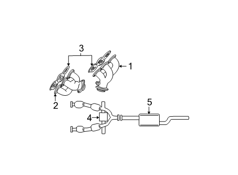 2004 Ford Mustang Catalytic Converter Assembly Diagram for 3R3Z-5F250-DA