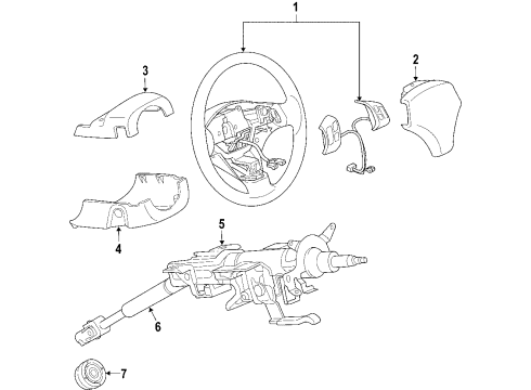 2009 Mercury Milan Steering Wheel Assembly Diagram for 8N7Z-3600-CC