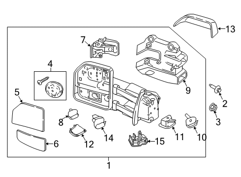 2019 Ford F-250 Super Duty MIRROR ASY - REAR VIEW OUTER Diagram for LC3Z-17683-AB