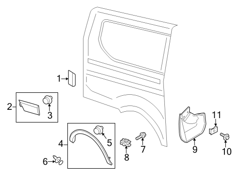 2023 Ford E-Transit Exterior Trim - Side Panel Diagram 3 - Thumbnail