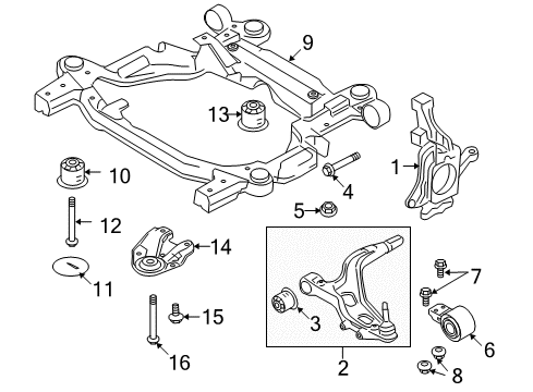 2008 Ford Taurus X Front Wheel Knuckle Diagram for 8G1Z-3K185-R