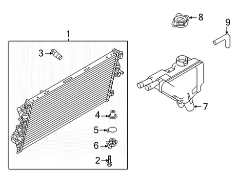 2015 Ford F-350 Super Duty Radiator & Components Diagram