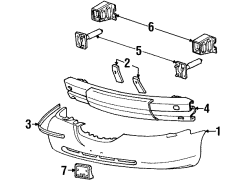 2002 Lincoln Town Car Bracket - License Plate Diagram for F8VZ-17A385-AA