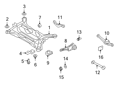 2010 Lincoln MKX Cross Member Assembly Diagram for 7T4Z-5035-C