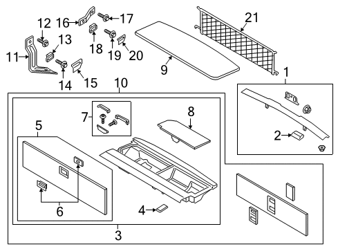 2018 Lincoln Navigator Interior Trim - Rear Body Diagram