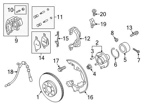 2014 Ford C-Max Brake Components Diagram